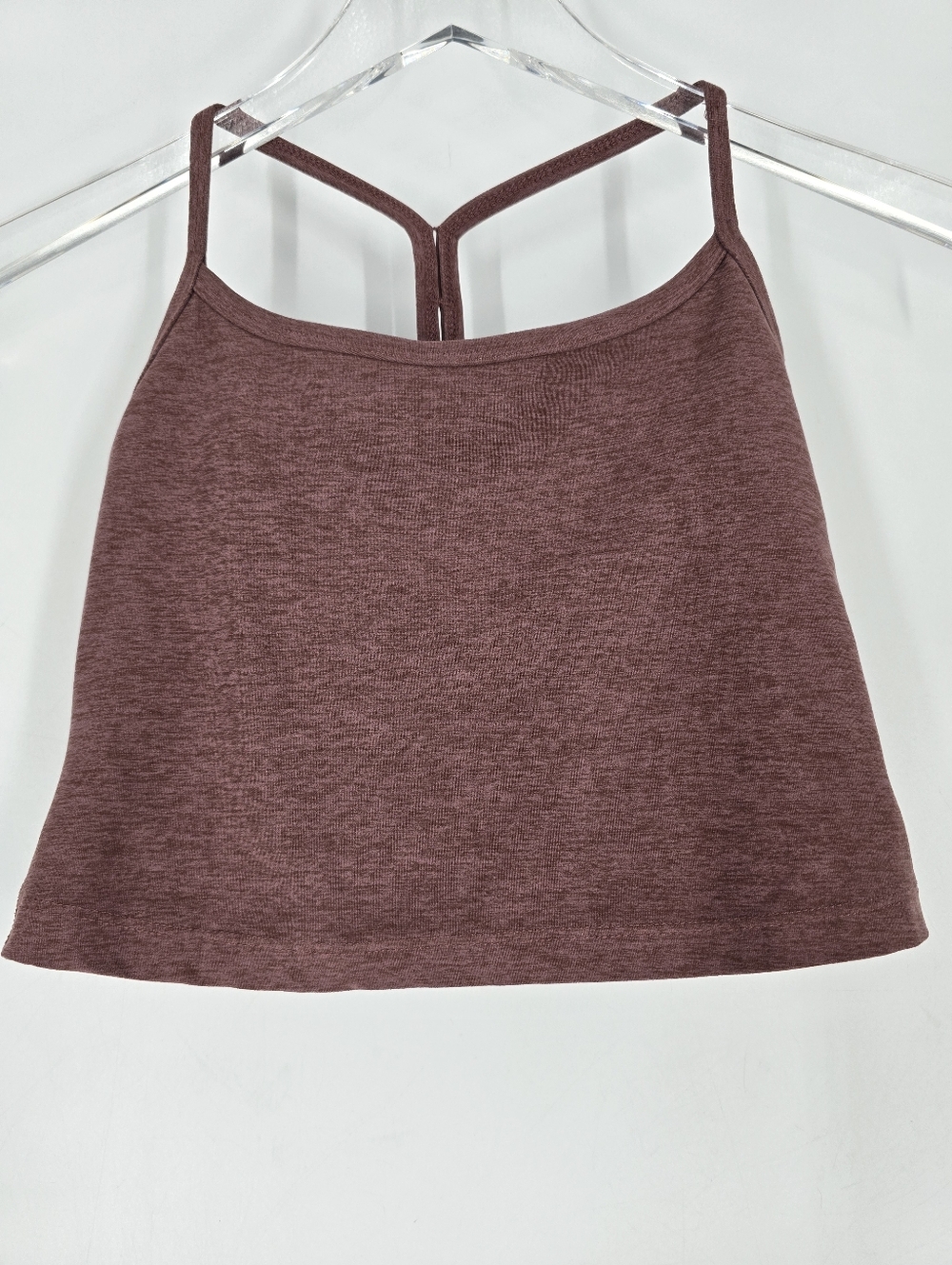 Beyond Yoga Spacedye Slim Racerback Cropped Tank Sienna Brown Heather Size S